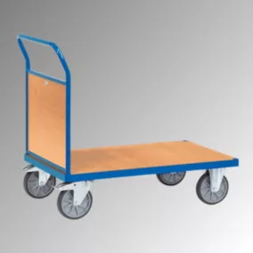   Végfalas kocsi fa végfallal, rakodófelület hxsz 850x500 mm, külső méretek hxszxm 970x509x948 mm, teherbírás 500 kg, ral 5007 ragyogó kék