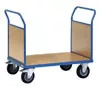 Kétoldalas kocsi fa végfalakkal, rakodófelület hxszx850x500 mm, külső méretek hxszxm 1030x509x948 mm, teherbírás 500 kg, ral 5007 ragyogó kék