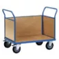   Háromfalú kocsi fa falakkal, rakodófelület hxsz 850x500 mm, külső méretek hxszxm 1030x509x948 mm, teherbírás 500 kg, ral 5007 ragyogó kék