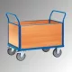 Négyfalú kocsi fa falakkal, rakodófelület hxszx850x500 mm, külső méretek hxszxm 1030x509x948 mm, teherbírás 500 kg, ral 5007 ragyogó kék