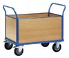 Négyfalú kocsi fa falakkal, rakodófelület hxszx1000x600 mm, külső méretek hxszxm 1180x609x990 mm, teherbírás 600 kg, ral 5007 ragyogó kék