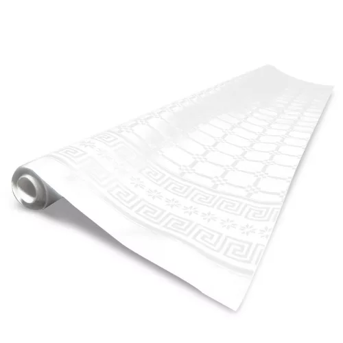 Fato Asztalterítő tekercs 12x10m fehér nyomott mintás