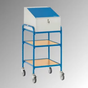   Álló íróasztal, acéllemezből készült íróasztallal, 2 polccal, széxméxma 615x600x1150/1320 mm, ral 7035/5007