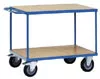 Asztalkocsik, 3 rakodófelülettel hxsz 1000x600 mm, külső méretek hxszxm 1197x609x900 mm, teherbírás 600 kg, ral 5007 ragyogó kék