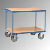 Asztalkocsik, 3 rakodófelülettel hxsz 1000x600 mm, külső méretek hxszxm 1197x609x900 mm, teherbírás 600 kg, ral 5007 ragyogó kék