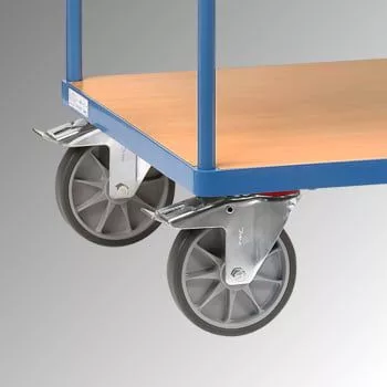 Asztalkocsik, 3 rakodófelülettel hxsz 1000x600 mm, külső méretek hxszxm 1197x609x900 mm, teherbírás 600 kg, ral 5007 ragyogó kék