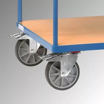 Asztalkocsik, 3 rakodófelülettel hxsz 1000x600 mm, külső méretek hxszxm 1197x609x900 mm, teherbírás 600 kg, ral 5007 ragyogó kék