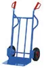Csőacél kocsi, vödör szélesség x mélység 450x150 mm, magasság x szélesség 1200x620 mm, teherbírás 350 kg, pneumatikus gumiabroncsok, ral 5007 ragyogó kék