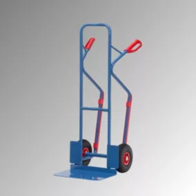   Rakásolható kocsi, magasság 1300 mm, lapát, hosszúság 300xszéles 480 mm, pneumatikus kerekek, teherbírás 300 kg, ragyogó kék, lapát hossza 300 x szélesség 480 mm, pneumatikus kerekek, teherbírás 300 kg, ragyogó kék, ral 5007