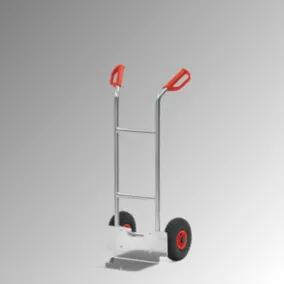   Alumínium molnárkocsi, vödör szélesség x mélység 320x250 mm, magasság x szélesség 1150x570 mm, teherbírás 150 kg, pneumatikus kerekek