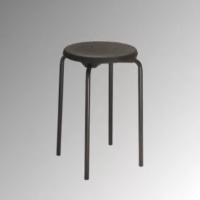   Rakásolható szék, ülésmagasság 500 mm, fekete acél váz, fekete pu habszivacs ülőfelület