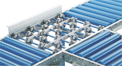 Körbefutó görgős szállítószalag görgőkkel, nyomtávolság 300 mm, középtávolság 100 mm, egyenes 1 m