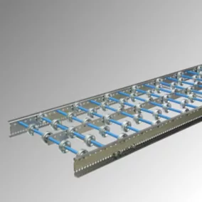   Könnyű görgős szállítószalag acélgörgőkkel, nyomtávolság 300 mm, teljes szélesség 340 mm, tengelytávolság 75 mm, egyenes 975 mm