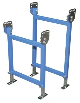 Állvány, 300 mm-es pályaszélességhez, 390-570 mm között állítható magasságú, görgős és kis/könnyű görgős szállítószalagokhoz alkalmas