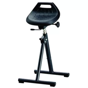   Ipari állótámasz rácsos mechanizmussal, beépített habszivacs üléssel, összecsukható, ülésmagasság 650-850 mm