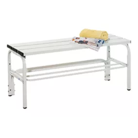   Pad alumínium lécekkel, cipőtartó nélkül, rozsdamentes acél/alumínium, mé x ma 350x450 mm, hosszúság 1015 mm, ral 7035