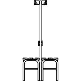   Kétoldalas pad, akasztós sín, cipőtartó nélkül, rozsdamentes acél/alumínium, mé x ma 725x1650 mm, hosszúság 1015 mm, ral 7035