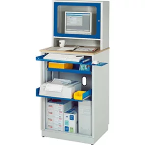   Számítógépszekrény monitorházzal síkképernyős képernyőhöz (á300 mm), helyhez kötött, széxméxma 720x660x1810 mm, ral 7035/5010