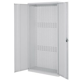   Rendszerszekrény réselt hátlappal, zárt ajtókkal, széxméxma 1000x410x1950 mm, ral 7035 világosszürke