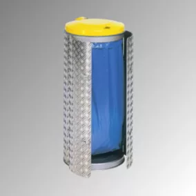   Kompakt gyűjtő ajtóval, rozsdamentes acél, ajtó/héj alumínium dupla lemezből, fedél ral 1023, hxátmérő. 990x435 mm