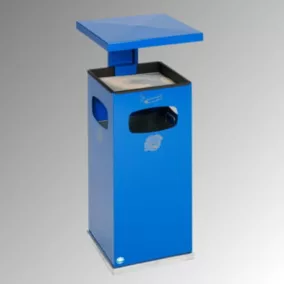   Szögletes kombinált hamutartó, horganyzott. szita, tető, horganyzott belső vödör 38 l, ral 5010, széxméxma 395x395x910 mm