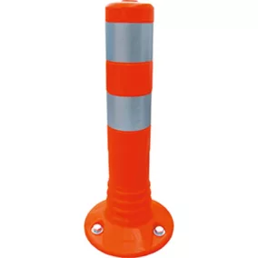   Flexi oszlopok, narancssárga/ezüst, 2 fényvisszaverő csíkkal, poliuretán, magasság 450 mm, átmérő 80 mm, rögzítőanyag nélkül