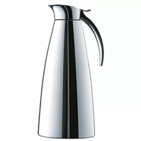   Rozsdamentes acél termosz, mosogatógépben mosható, mosogatógépben mosható, 1 l, könnyen nyitható rozsdamentes acél dugattyúval