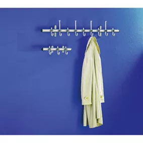   Rozsdamentes acél fali kabáttartó, széxméxma 450x160x120 mm, 3 kabátakasztóval