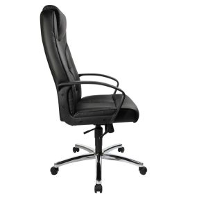   Vezetői szék, ülőfelület széxméxma 530x500x430-530 mm, háttámla magassága. 740 mm, hintamechanika, formázott ülés, fekete műbőr, üléshuzattal együtt. karfák