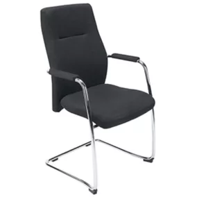   Konzolos látogató szék, kárpitozott, ülőfelület széxméxma 500x460x490mm, fekete szövethuzat