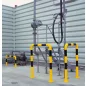   Ütközésvédő rudak beltéri használatra, alapozott és sárga műanyag bevonattal, fekete jelzőcsíkokkal, szélesség x magasság 375x350 mm