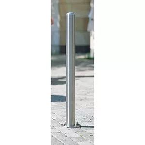 Rozsdamentes acél oszlopok, kerek, 61 mm átmérőjű, csavarozható alaplappal, végzáróval