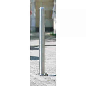 Rozsdamentes acél oszlopok, kerek, 61 mm átmérőjű, csavarozható alaplappal, végzáróval