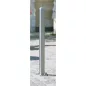   Rozsdamentes acél oszlopok, kerek, 76 mm átmérőjű, levehető a padlóról, reteszelés nélkül, végzáróval