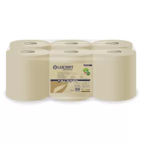   Lucart ECO Natural 500CF tekercses kéztörlő 2 rétegű, 500lap, 150m, 6 tekercs/zsugor, 40zsugor/raklap