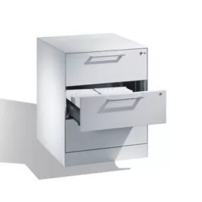   Irattartó szekrény, széxméxma 562x600x698 mm, din a5, kétpályás, 3 fiókkal, fogantyúval, ral 7021 fekete-szürke