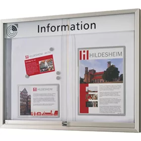   Tolóajtós vitrin, széxméxma 973x55x748 mm, din a1 fekvő, alumínium profilok, edzett biztonsági üveg, antracit hátlap, 10 mágnessel + 1 zsebbel