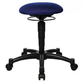   Irodai szék mozgatható üléssel, ülőfelület átmérő x magasság 360 x 420-550 mm, kék ülőfelület, görgőkkel