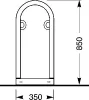 Kerékpártámasz, acélcső átmérőjű. 48 mm, állóhelyhez, 6 parkolóhely, tűzihorganyzott, szé x mé x ma 3020x750x860 mm