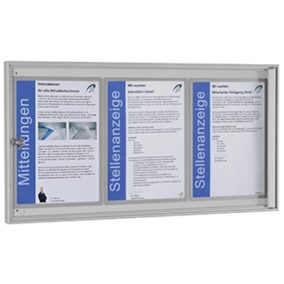   Vitrin, széxméxma 725x27x380 mm, 3xdin a4, alumínium profilok, esg üveg, fehér hátlap, mágneses.