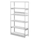 Csavarmentes polc hátlap nélkül, alsó rész, 6 polc, 5 polc, széxméxma 960x300x1900 mm, világosszürke