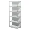 Csavarmentes polc hátfallal, kiegészítő elem, 7 polc, 6 polc, széxméxma 960x600x2250 mm, világosszürke
