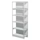 Csavarmentes polc hátfallal, kiegészítő elem, 7 polc, 6 polc, széxméxma 960x600x2250 mm, világosszürke