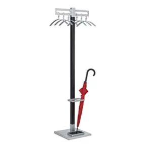   Kabáttartó, széxméxma 550x370x1700 mm, acélból, betonbetétes talppal, fekete/alumínium ezüst