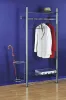 Rozsdamentes acél fali gardróbrendszer, kiegészítő elemmel, ruhaakasztó rúddal, 2 biztonsági üvegpolccal, széxméxma 800x400x1900 mm