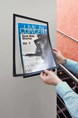 Információs keret, tépőzáras hátlap, din a4, sz x m 210x297 mm, fekete, 5 db-os csomag