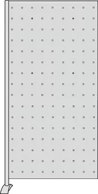 Perforált lemez elem, széxméxma 800x450x1750 mm, ral 9006 fehér alumínium, válaszfalhoz