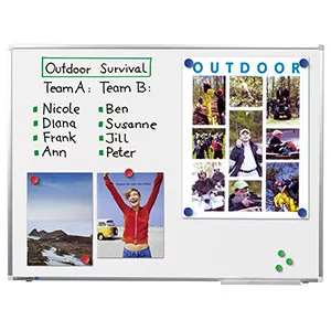 Fehértábla premium plus, sz x m 2000x1000 mm, zománcozott felület, alumínium keret