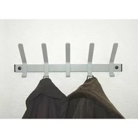   Fali kabáttartó, széxméxma 300x120x160 mm, 3 kalap- és kabátakasztó acélból, ezüstszürke