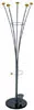 Kabáttartó, átmérő x magasság 380 x 1880 mm, 5 akasztó, esernyőtartó, fémből, márvány talppal, ezüst